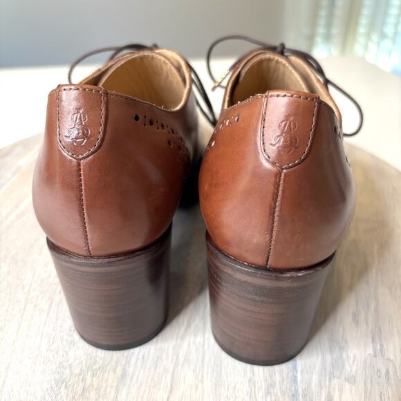 The Office of Angela Scott Mrs. Hazel Brogue Oxford Heels Brown Leather Size 9 - Picture 7 of 13